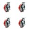 Service Caster 8 Inch Red Poly on Cast Iron Caster Set with Ball Bearings and Brake/Swivel Lock SCC-30CS820-PUB-RS-TLB-BSL-4 - alternate 1
